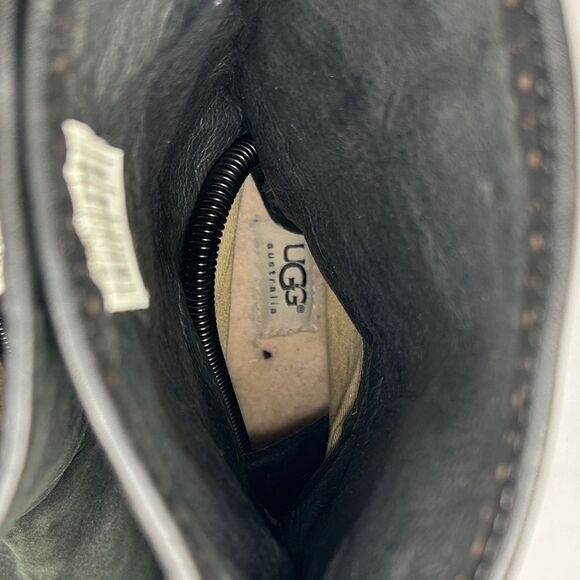 Ugg Australia Mid Calf Black Cary Nubuck Pull On Boots Size 7 - Picture 8 of 11